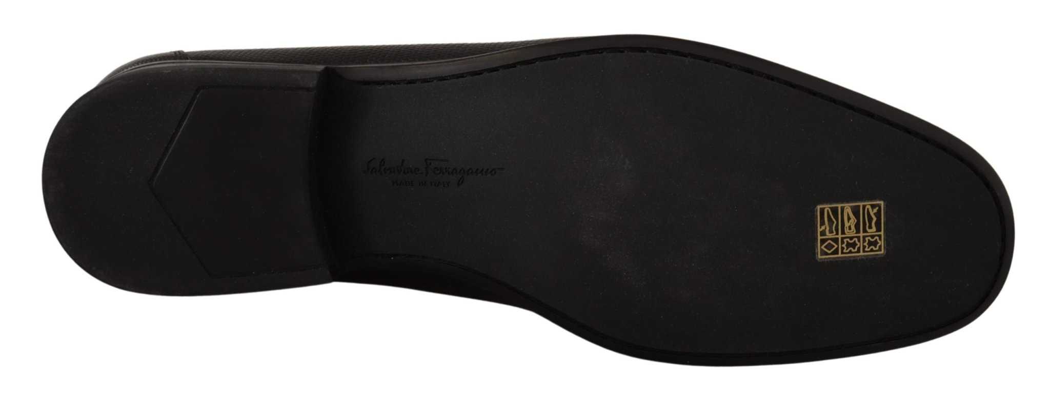 Salvatore Ferragamo Black Calf Leather Moccasins Loafers Shoes - Fizigo